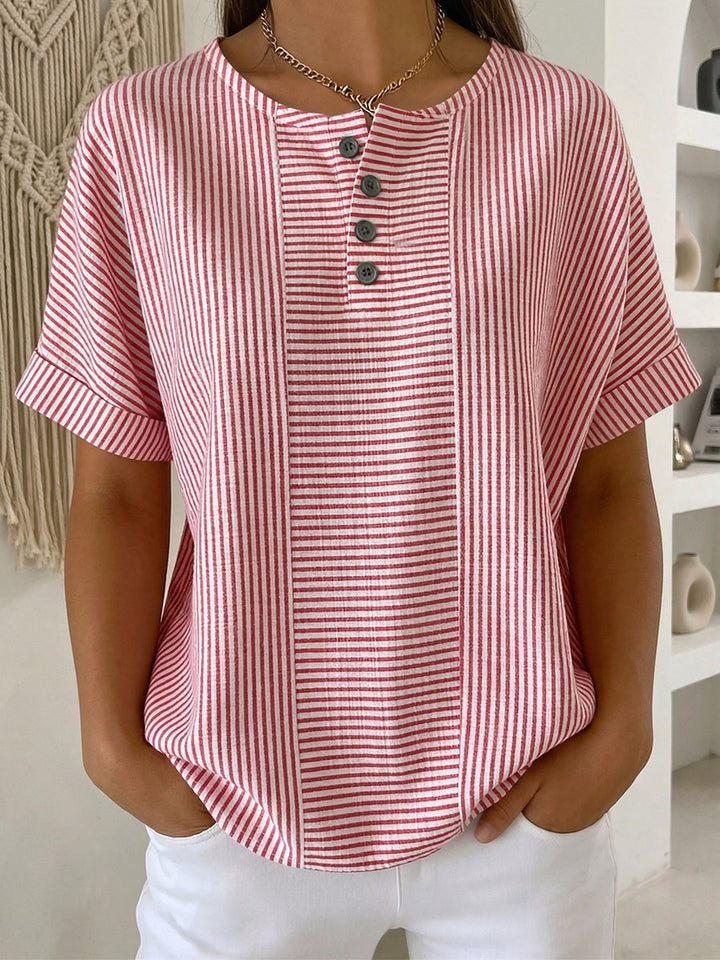 Selvara - Blusa a righe con bottoni