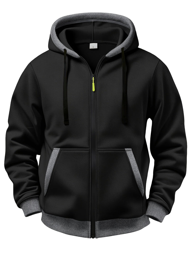 Brenner - Felpa con cappuccio full-zip morbida al tatto