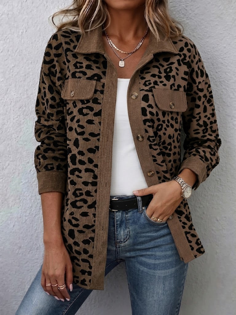 Miressia - Cardigan a bottoni con stampa animalier