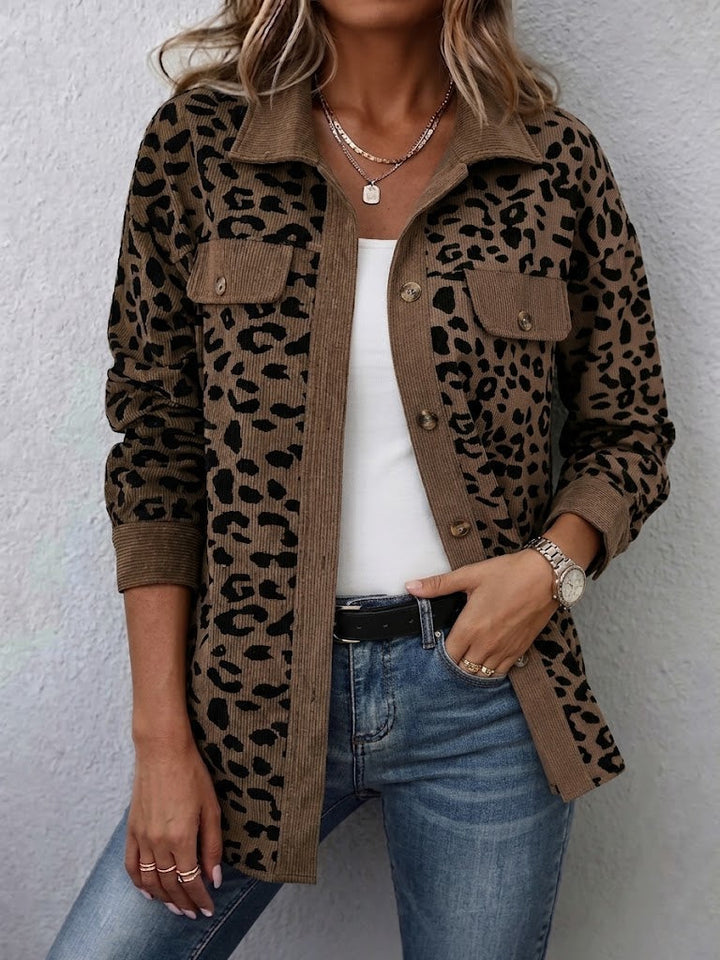 Miressia - Cardigan a bottoni con stampa animalier