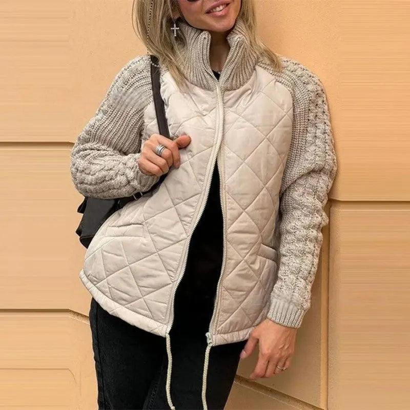 Corisanna - giacca in maglia calda con chiusura a zip frontale