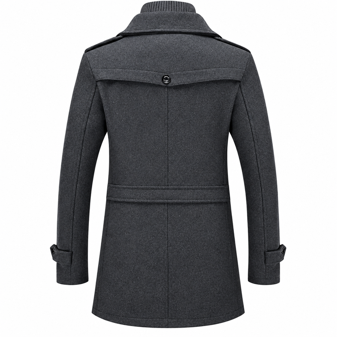 Davin - Cappotto medio-lungo a collo alto multistrato