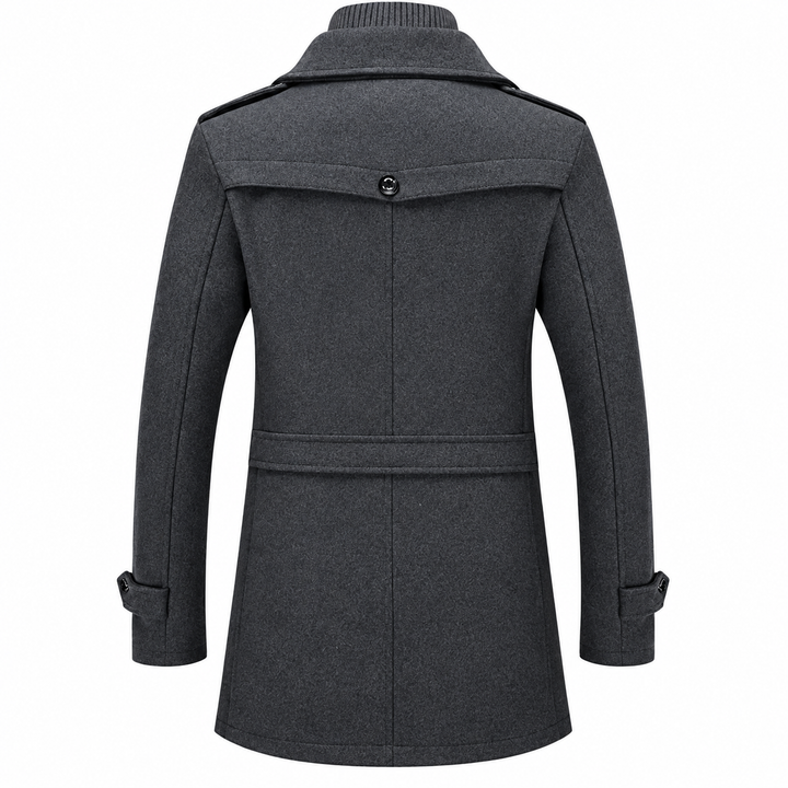 Davin - Cappotto medio-lungo a collo alto multistrato