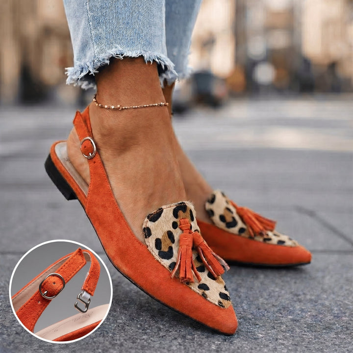 Margot - Sandali slingback con frange e tocco morbido