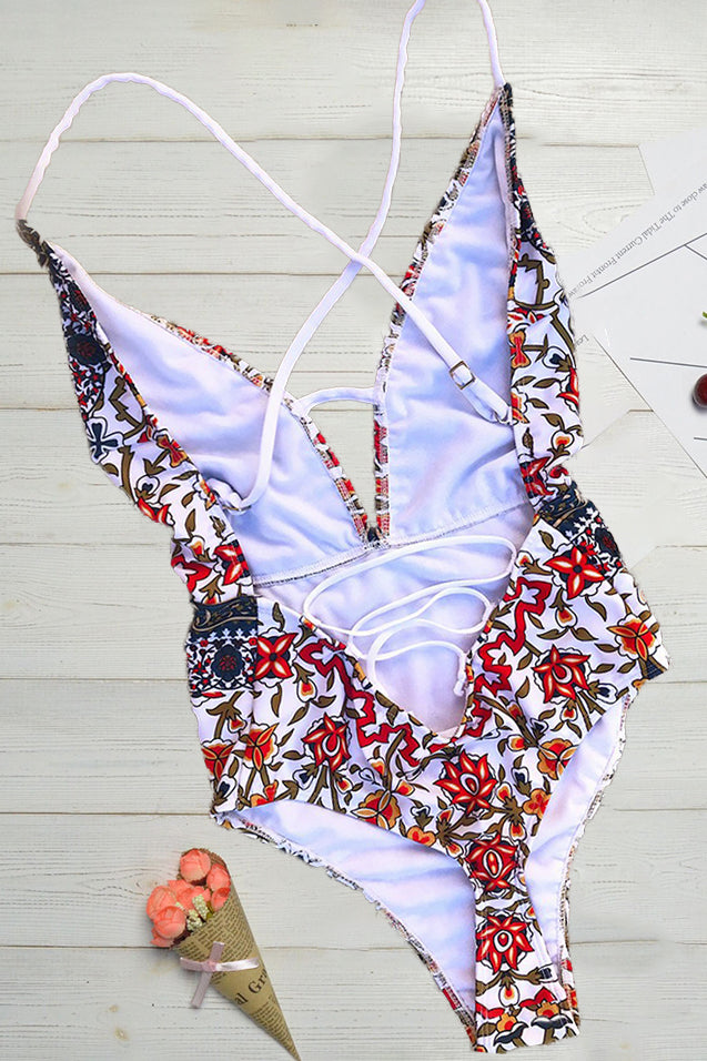 Sereina - Costume da bagno intero modellante con scollo a V