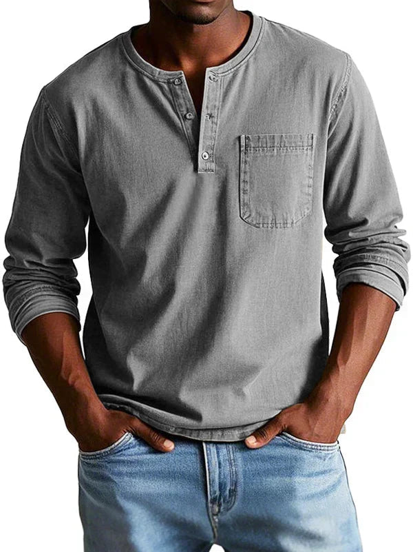 Emmett - Maglia Henley morbida al tatto