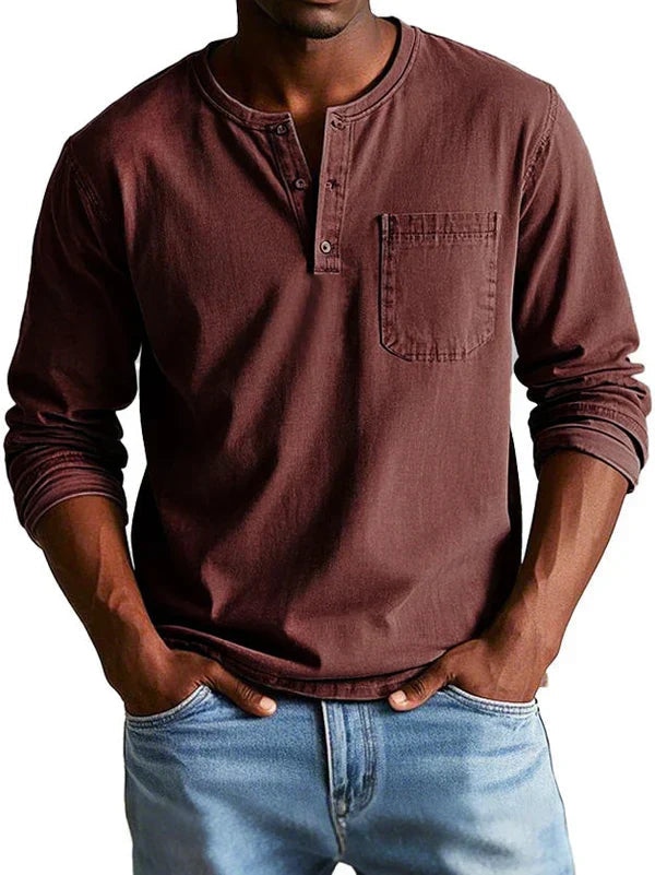 Emmett - Maglia Henley morbida al tatto