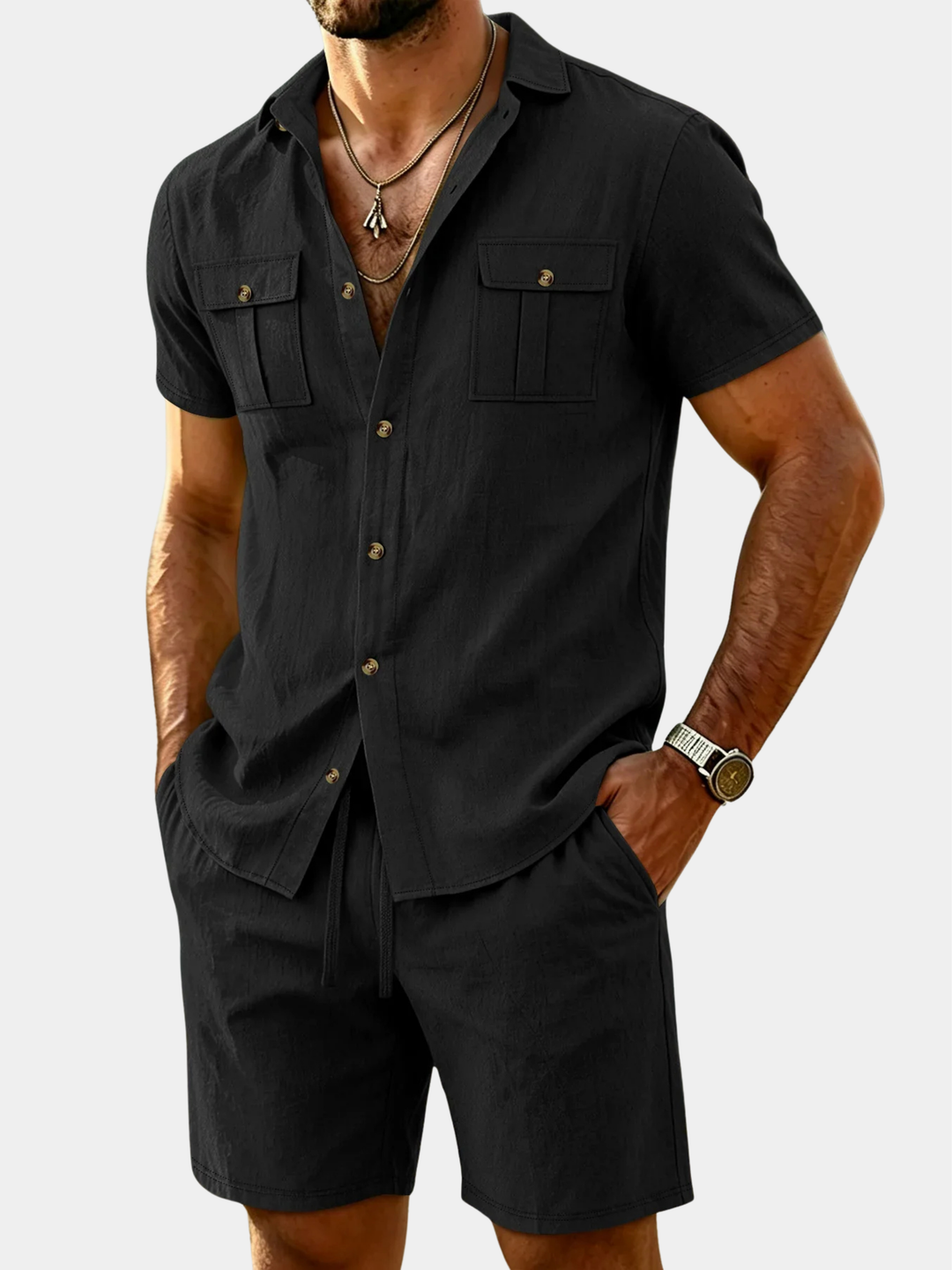 Dunley - Coordinato camicia e shorts