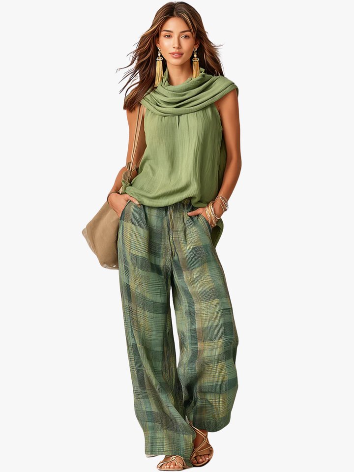 Calienna - Coordinato con blusa leggera e pantaloni palazzo