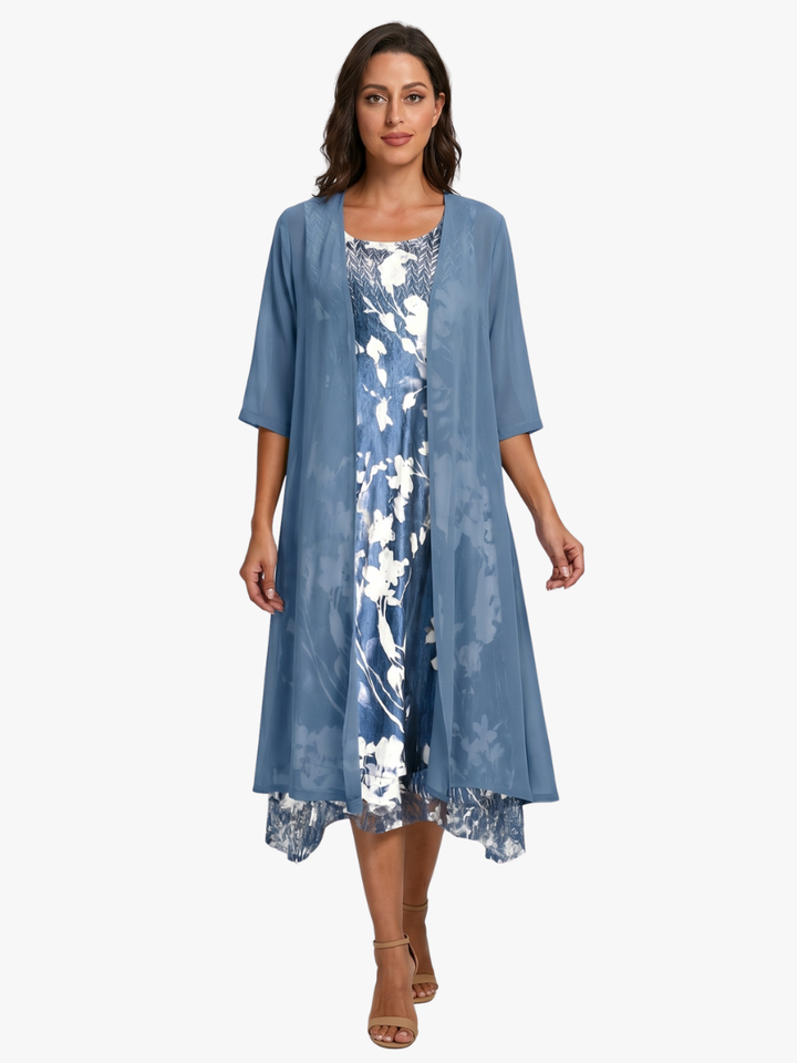 Delavelle - Coordinato elegante con abito midi a strati