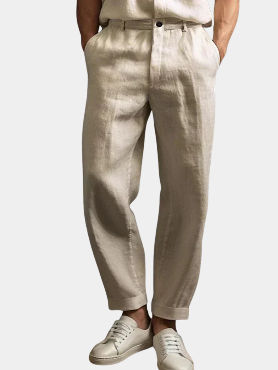 Yorick - Pantaloni in lino traspiranti con coulisse