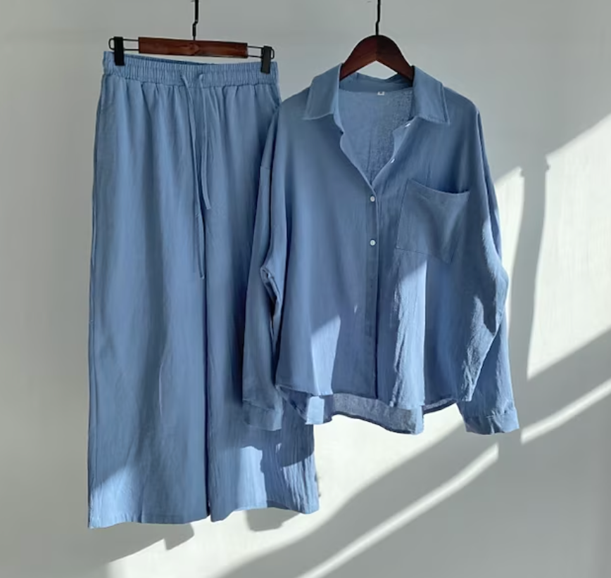 Kairi - Coordinato con blusa oversize e pantaloni palazzo