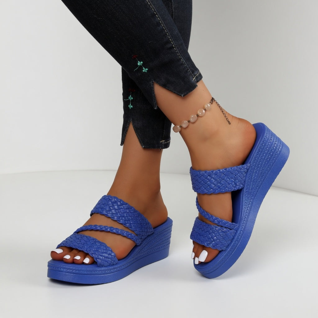 Whitley - Sandali a fascia con plateau intrecciato