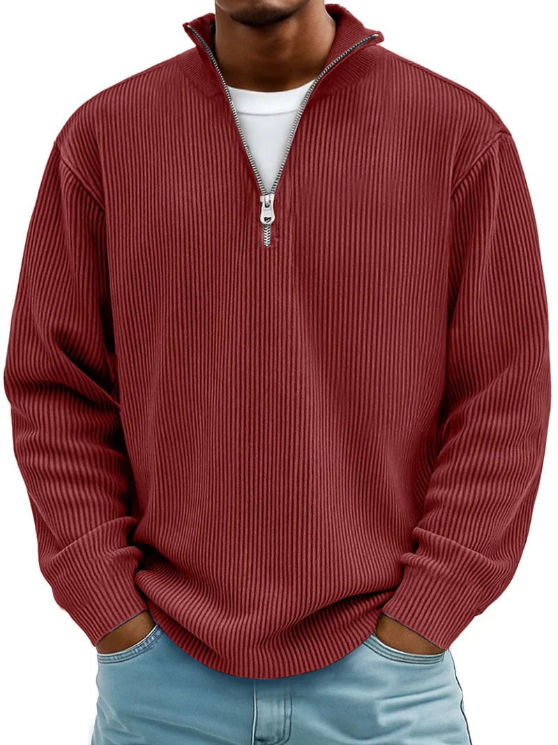 Blackden - Maglione a coste con mezza zip