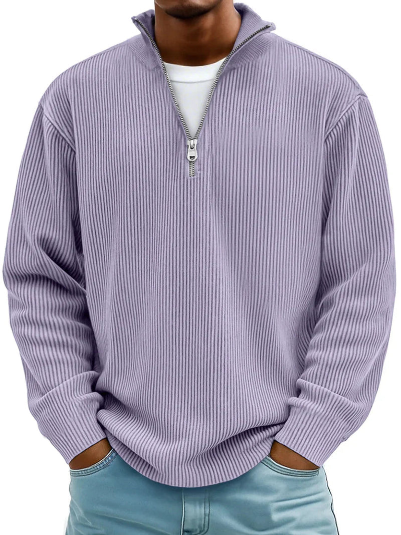 Blackden - Maglione a coste con mezza zip
