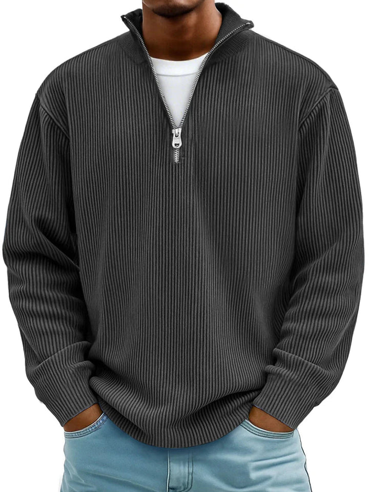 Blackden - Maglione a coste con mezza zip
