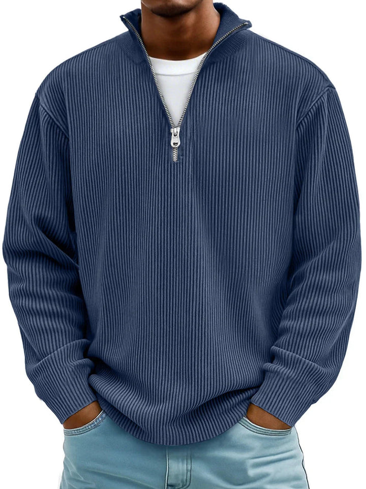 Blackden - Maglione a coste con mezza zip