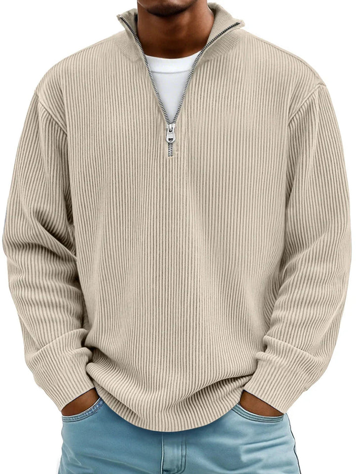 Blackden - Maglione a coste con mezza zip