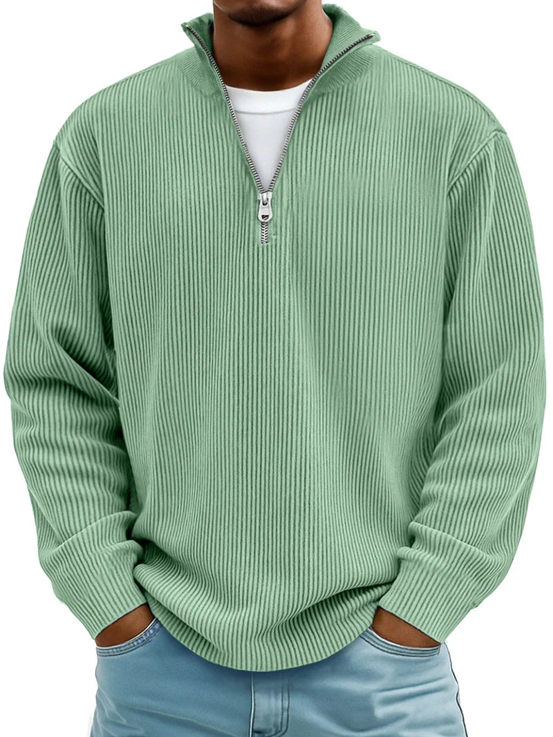 Blackden - Maglione a coste con mezza zip