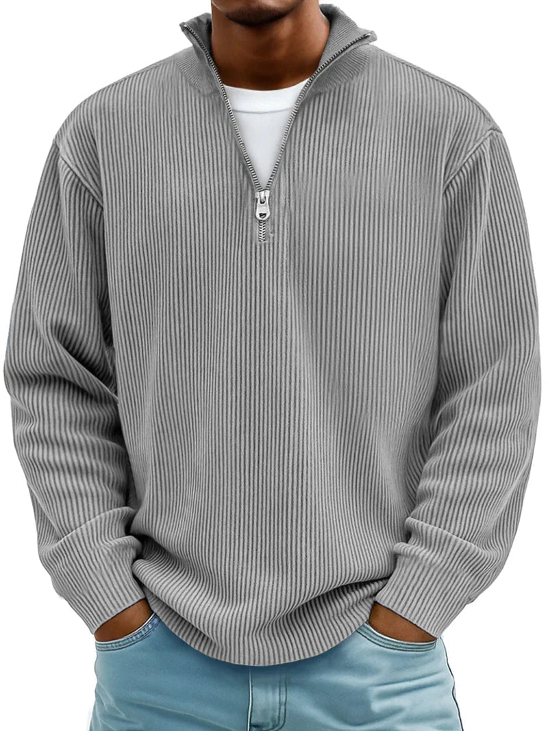 Blackden - Maglione a coste con mezza zip