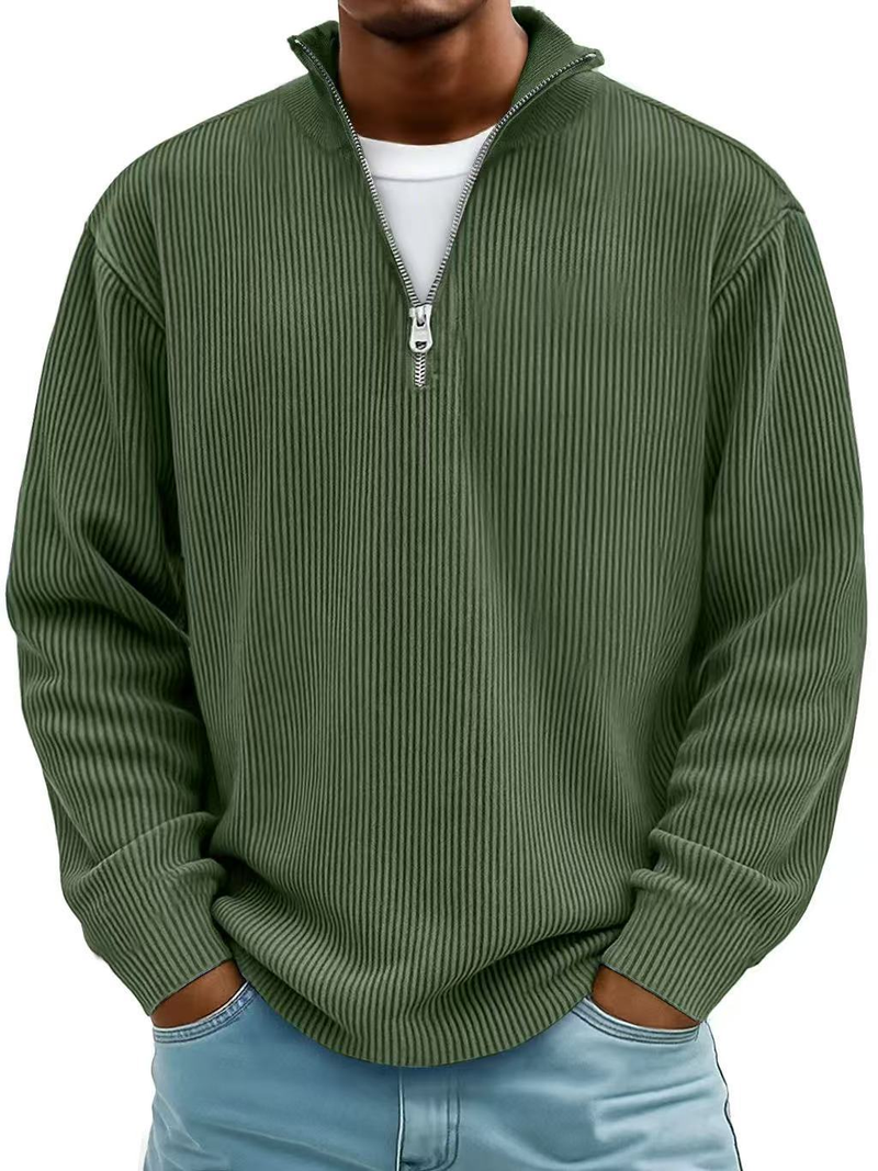 Blackden - Maglione a coste con mezza zip