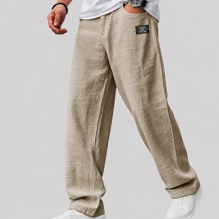 Ashwin - Pantaloni in lino a vestibilità rilassata