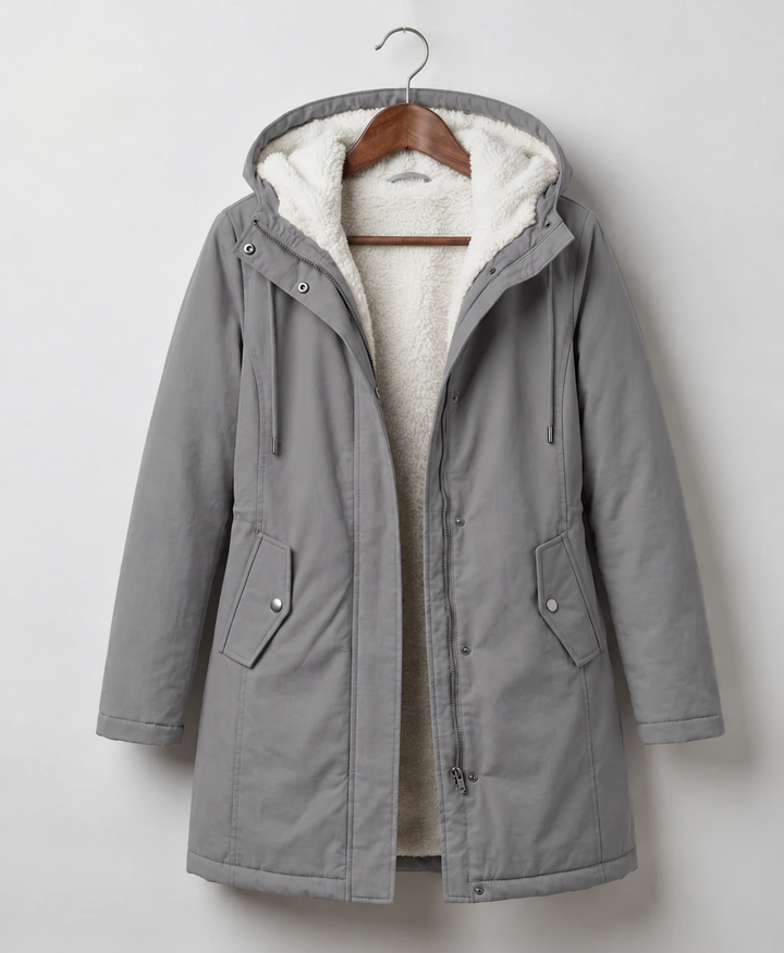 Clarice - Giacca impermeabile lunga con cappuccio