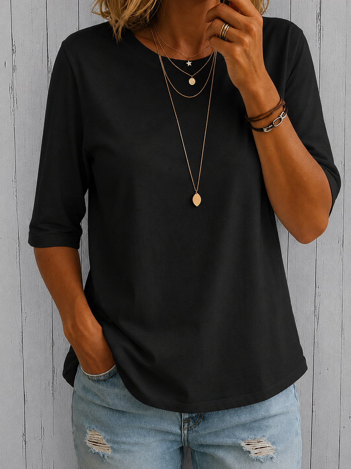 Bellavie - Blusa classica con scollo rotondo