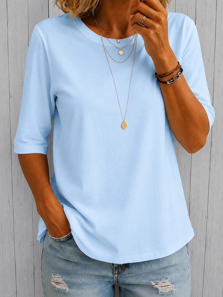 Bellavie - Blusa classica con scollo rotondo