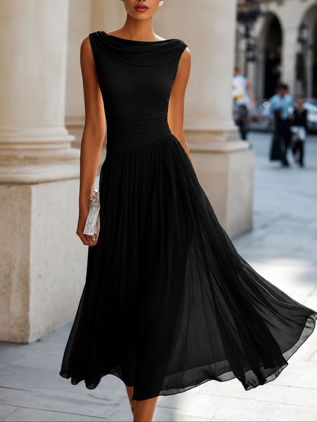 Carissa - Abito midi elegante drappeggiato