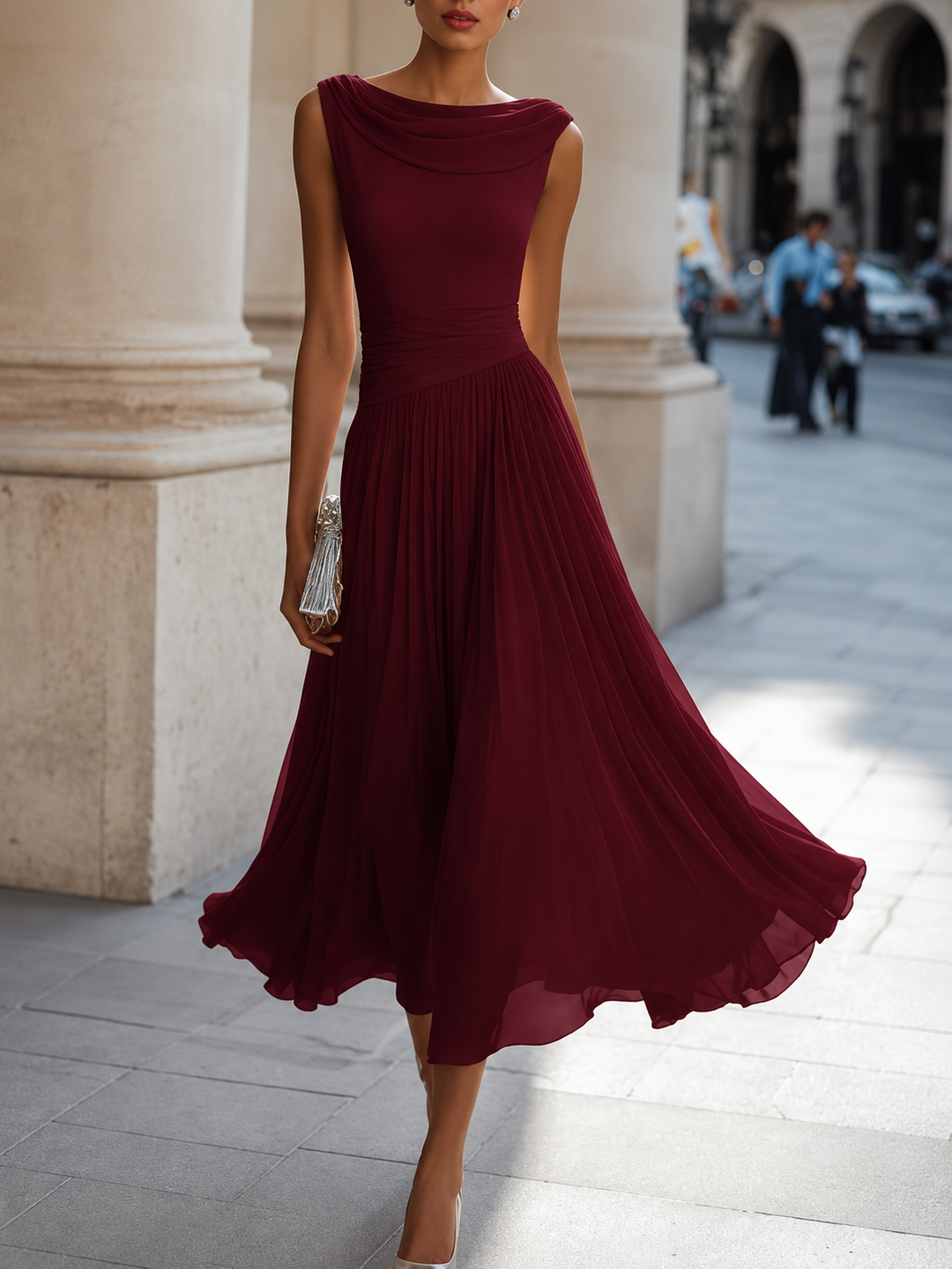 Carissa - Abito midi elegante drappeggiato