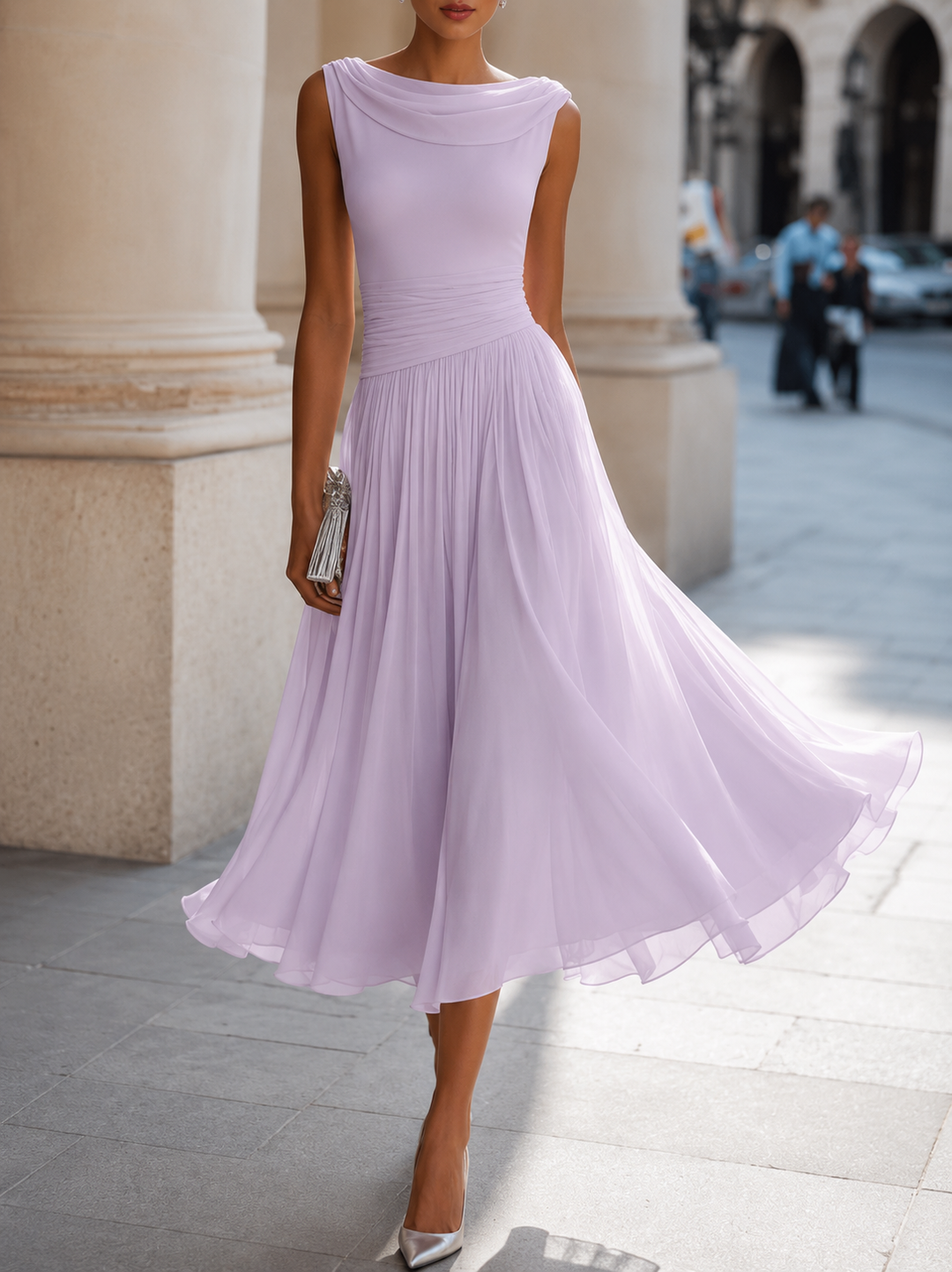 Carissa - Abito midi elegante drappeggiato