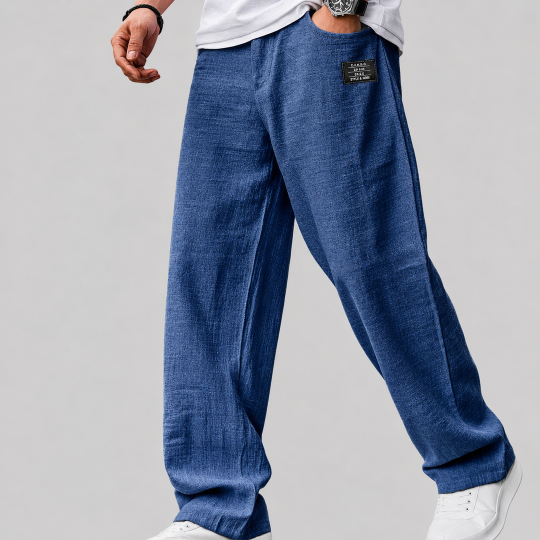 Ashwin - Pantaloni in lino a vestibilità rilassata