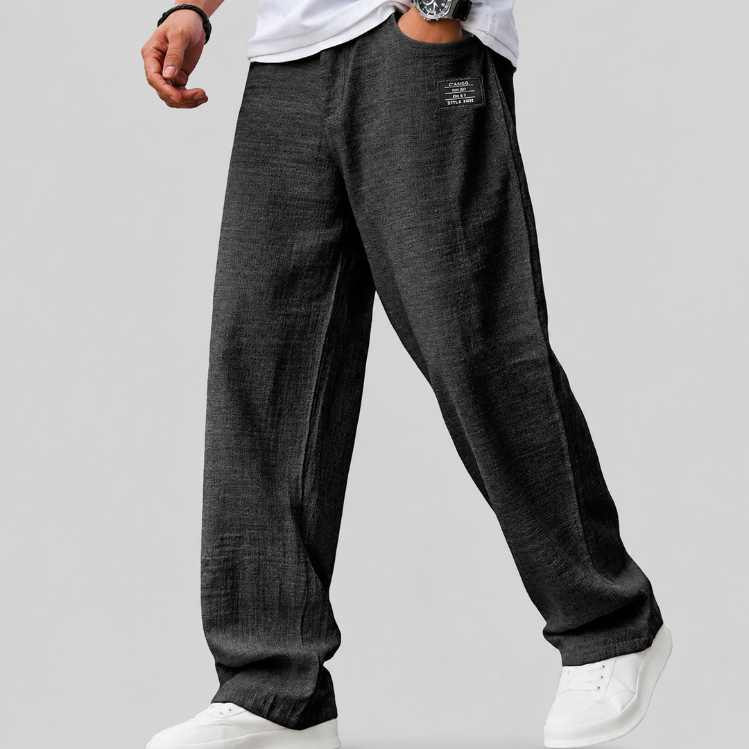 Ashwin - Pantaloni in lino a vestibilità rilassata