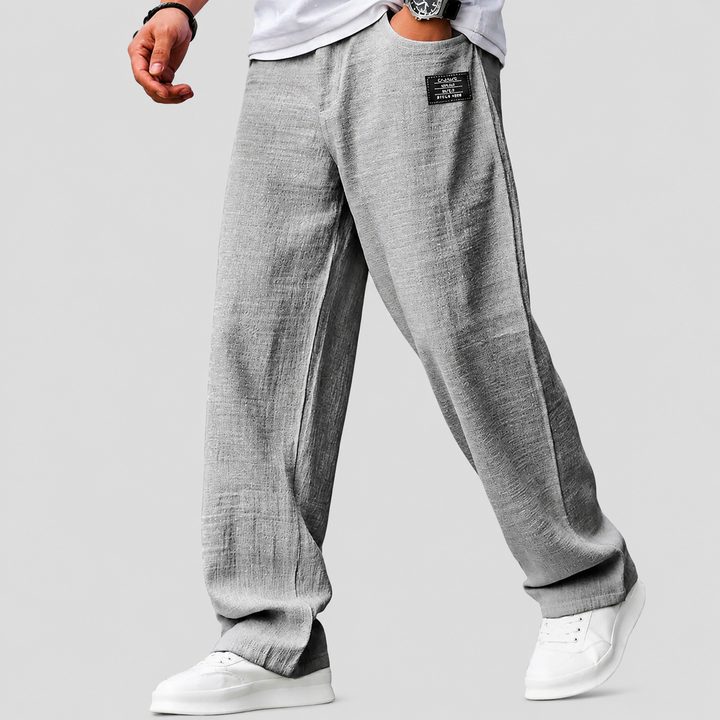 Ashwin - Pantaloni in lino a vestibilità rilassata