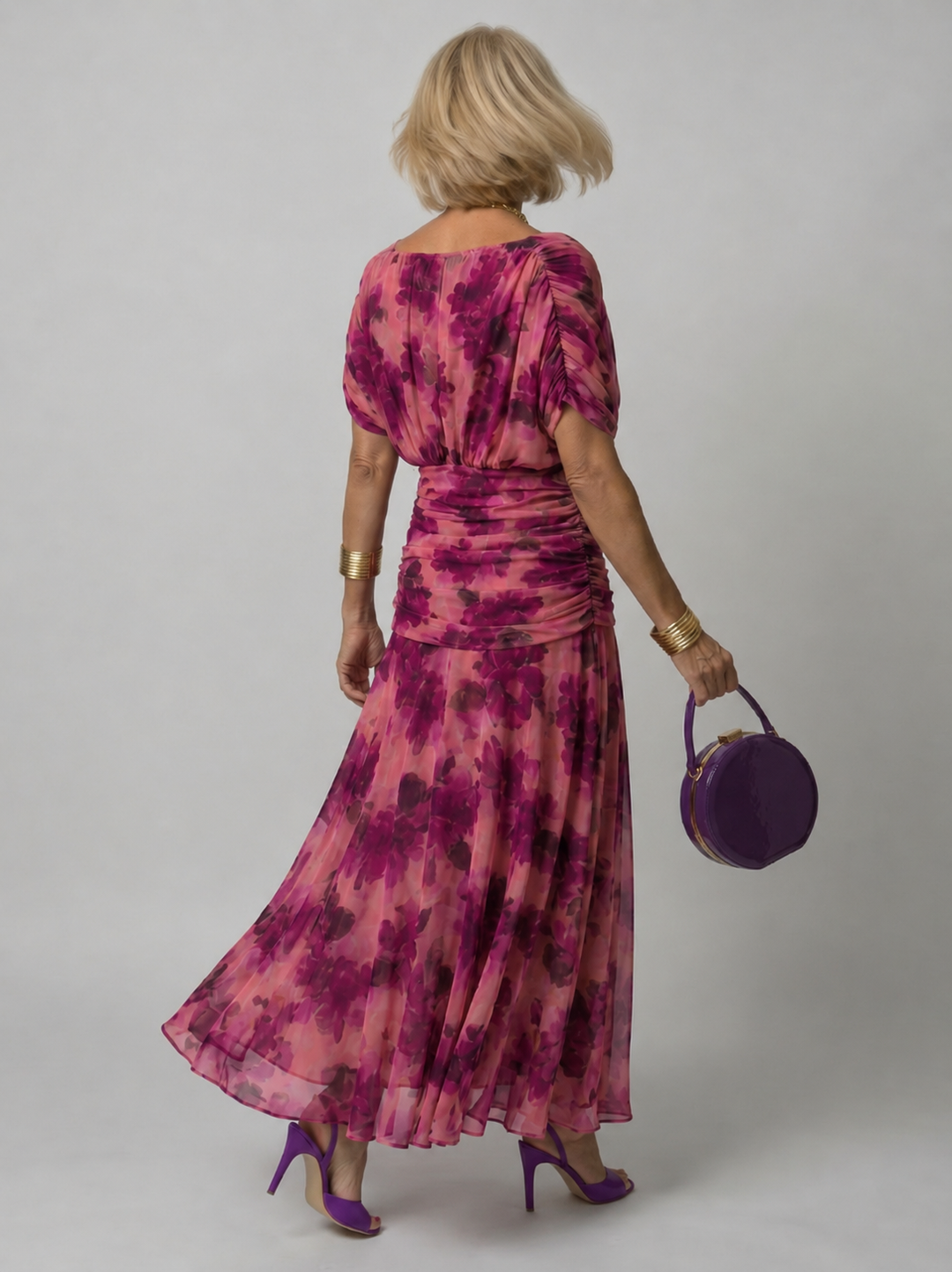Galatea - Abito midi leggero con scollatura Bardot