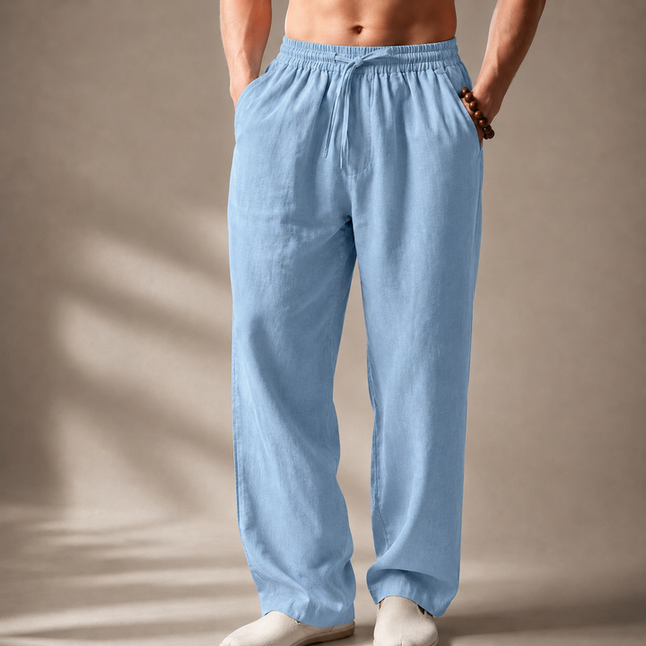 Auberon - Pantaloni in lino dal taglio rilassato