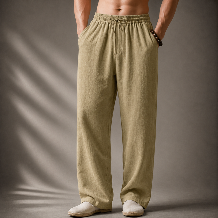 Auberon - Pantaloni in lino dal taglio rilassato