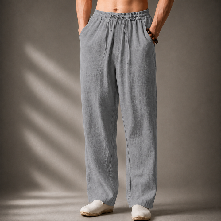 Auberon - Pantaloni in lino dal taglio rilassato