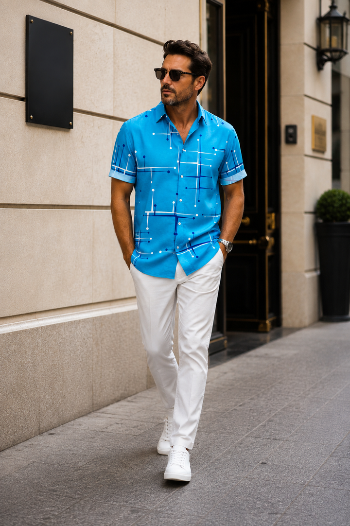 Norbridge - Camicia da spiaggia da uomo morbida al tatto