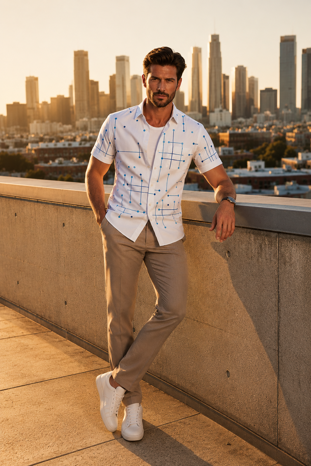 Norbridge - Camicia da spiaggia da uomo morbida al tatto