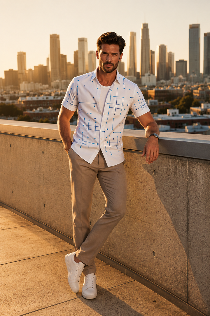 Norbridge - Camicia da spiaggia da uomo morbida al tatto