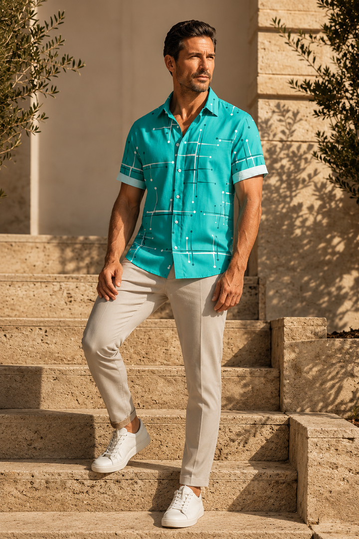 Norbridge - Camicia da spiaggia da uomo morbida al tatto
