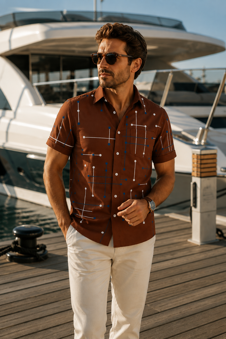 Norbridge - Camicia da spiaggia da uomo morbida al tatto