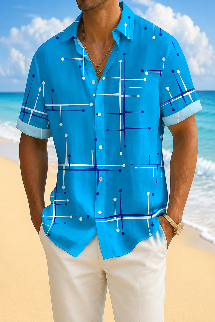 Norbridge - Camicia da spiaggia da uomo morbida al tatto