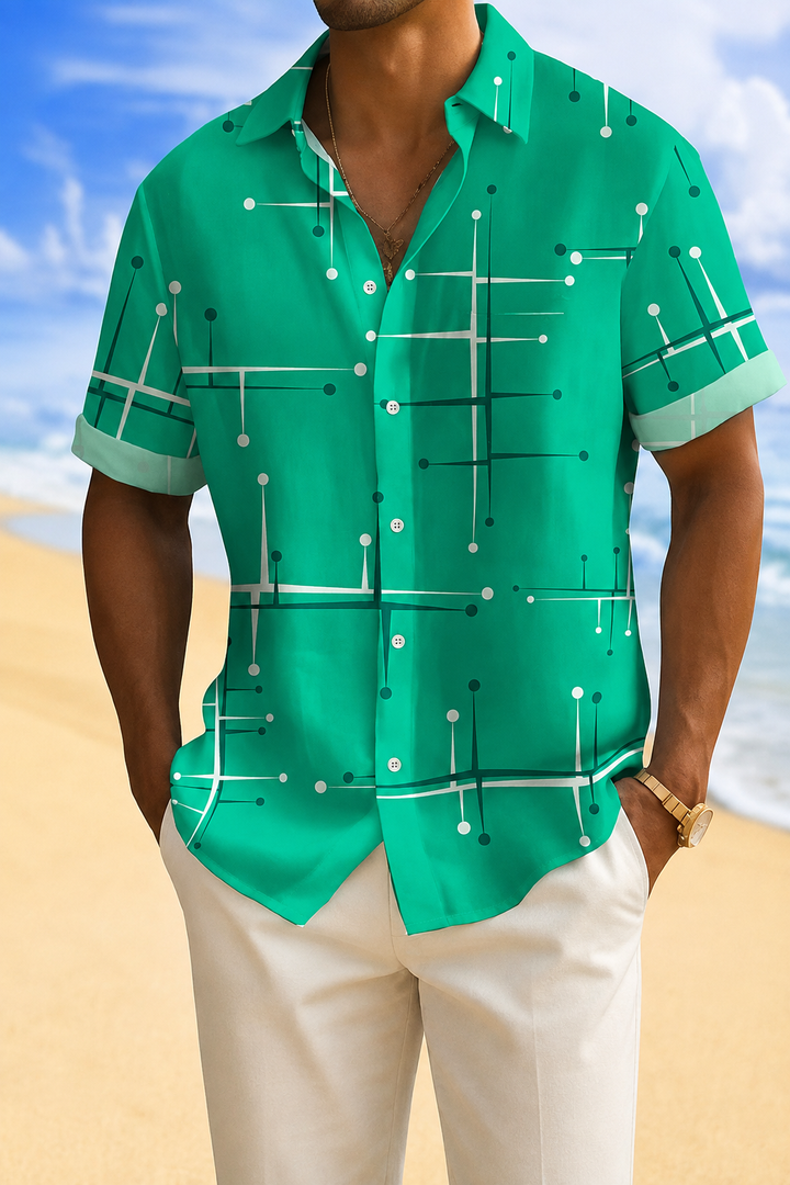 Norbridge - Camicia da spiaggia da uomo morbida al tatto