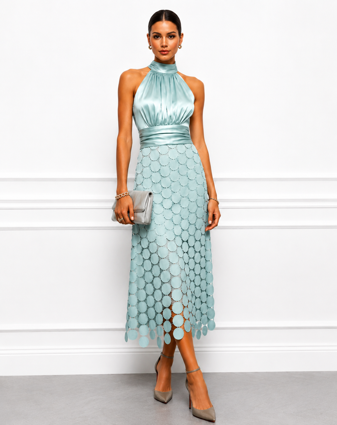 Amabel - Abito midi con scollo all'americana di lusso