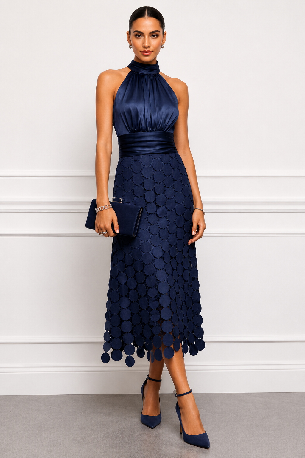 Amabel - Abito midi con scollo all'americana di lusso