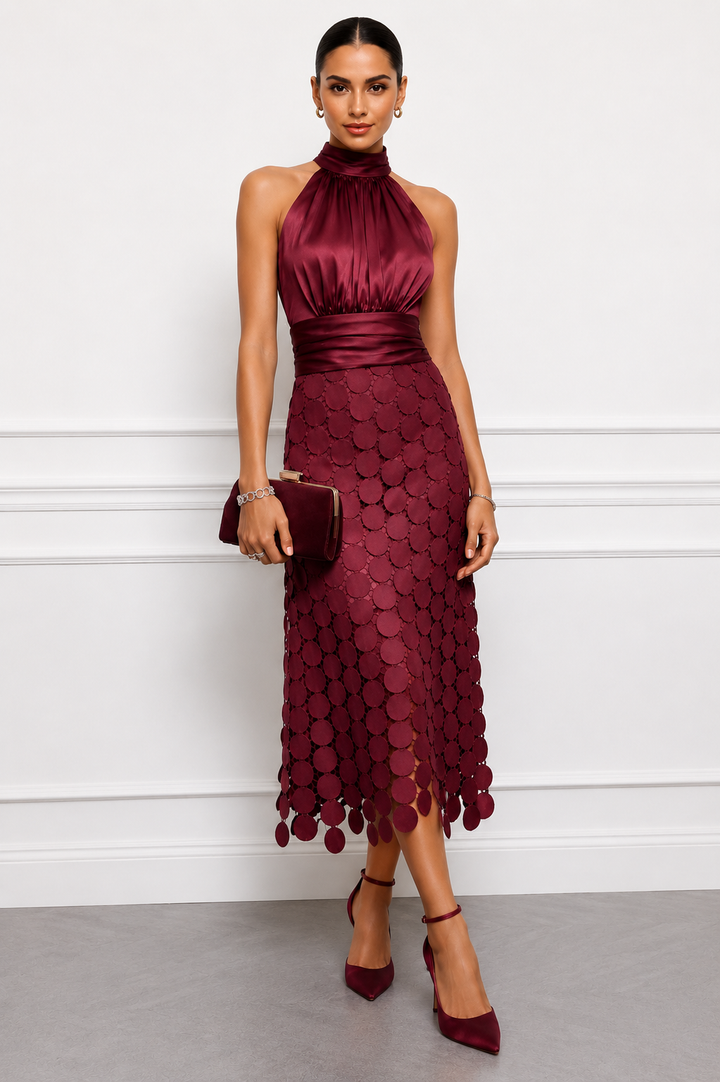Amabel - Abito midi con scollo all'americana di lusso