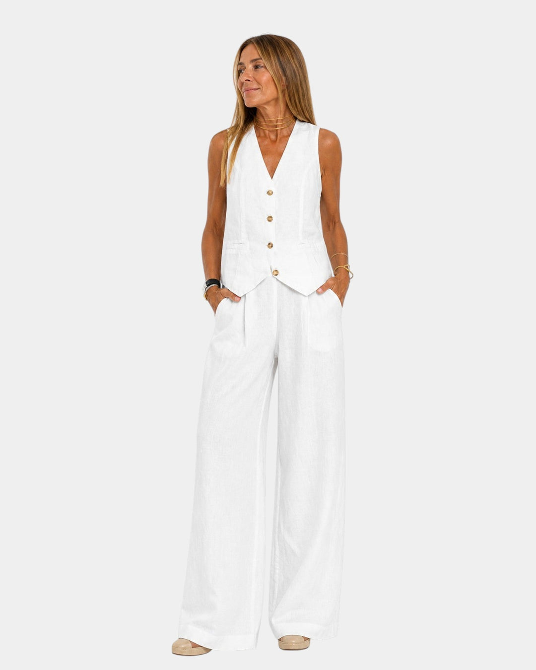 Nicolette - Coordinato con gilet sartoriale e pantaloni a gamba larga